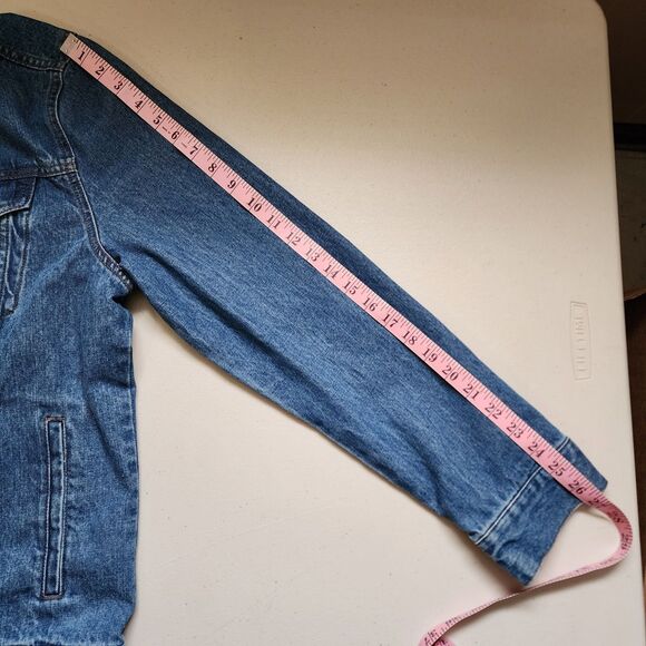 Line of Trade Denim Jacket Mens Large Blue Montana Trucker Vintage Western - Picture 7 of 8